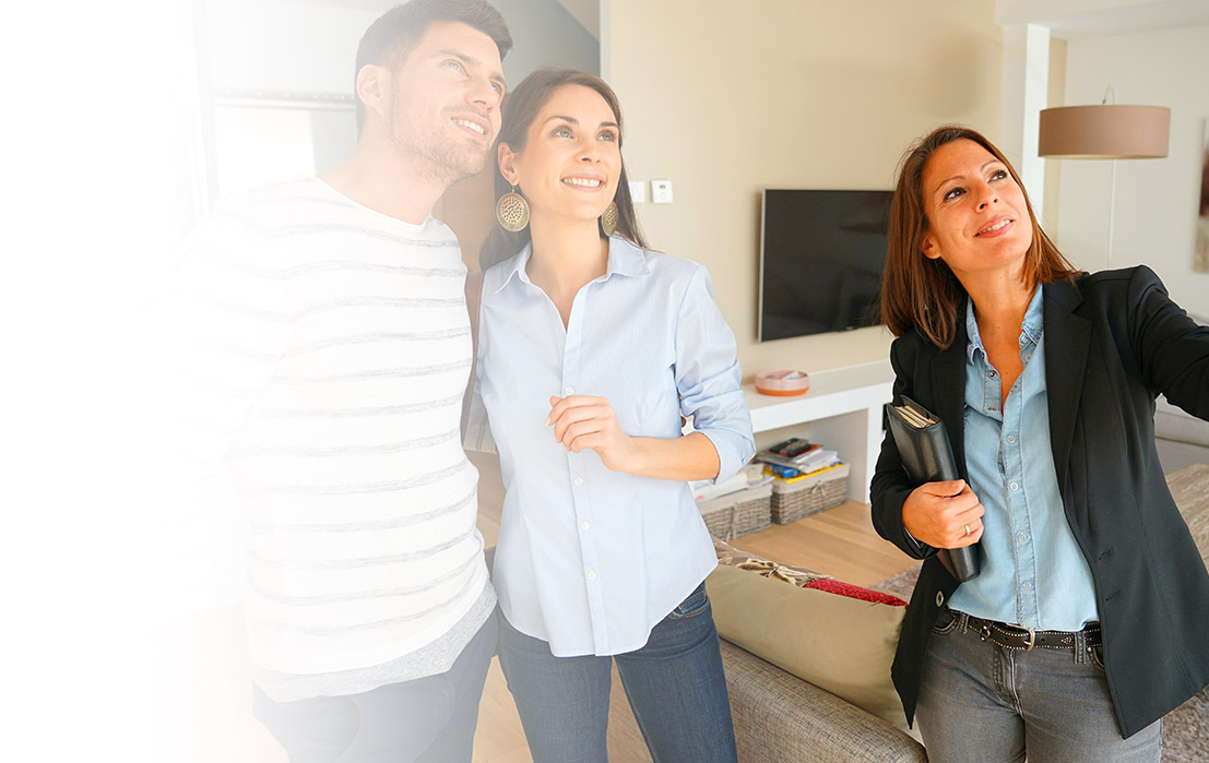 A REALTOR checking a home with clients