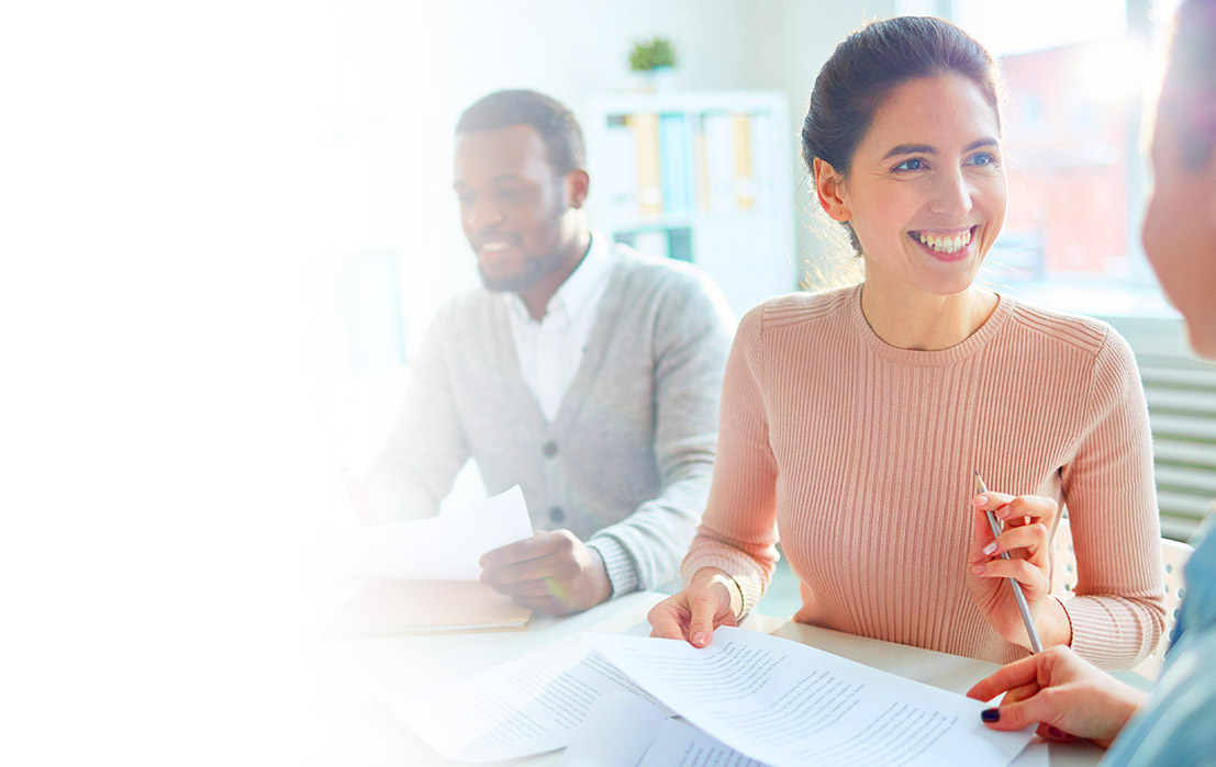 Smiling man and a woman