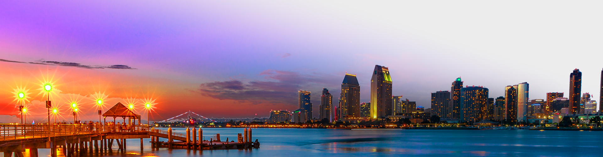 This is an image of the San Diego Skyline at sunset.